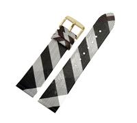 QNGMKBKTDZ Cinturino in pelle con motivo a quadri a smontaggio rapido da 12, 14, 16, 18, 20, 22 mm, bracciale marrone nero, adatto for orologio da uomo e da donna.(Black Gold A,20mm)