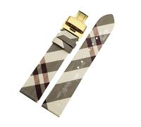 QNGMKBKTDZ Cinturino in pelle con motivo a quadri a smontaggio rapido da 12, 14, 16, 18, 20, 22 mm, bracciale marrone nero, adatto for orologio da uomo e da donna.(Rice white Gold B,20mm)