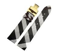 QNGMKBKTDZ Cinturino in pelle con motivo a quadri a smontaggio rapido da 12, 14, 16, 18, 20, 22 mm, bracciale marrone nero, adatto for orologio da uomo e da donna.(Black Gold B,22mm)