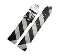 QNGMKBKTDZ Cinturino in pelle con motivo a quadri a smontaggio rapido da 12, 14, 16, 18, 20, 22 mm, bracciale marrone nero, adatto for orologio da uomo e da donna.(Black silver B,18mm)