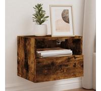 Qnhdfrt 2 armadi da parete per TV, da appendere, in legno di affumicatura, 40 x 30 x 30 cm, con spazio di archiviazione, versatile come TV o comodino per soggiorno e mobili