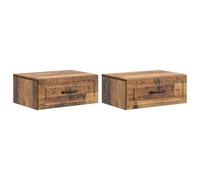 Qnhdfrt 2 Comodini Sospesi a Parete Legno Ingegnerizzato 49x34,5x20 cm