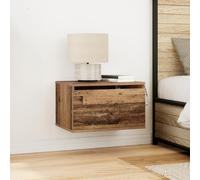Qnhdfrt 2 comodini vintage a parete in legno antico marrone rettangolare con cassetto per camera da letto look rustico e funzionalità