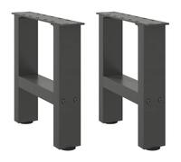 Qnhdfrt 2 Gambe per Tavolino da Caffè Acciaio Antracite 40x30 cm | Coppia di supporti in acciaio per tavolini da salotto e soggiorno, con piedini regolabili antigraffio.