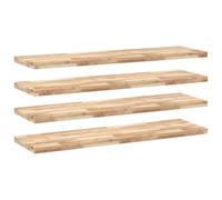 Qnhdfrt 4 Mensole Sospese 120x40x4cm in Legno di Acacia non Trattato