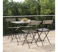Qnhdfrt 4 sedie pieghevoli da bistrot in polyrattan e acciaio, per giardino, terrazze, balconi, esterni, robuste, con portata di 110 kg, durevoli e facili da pulire
