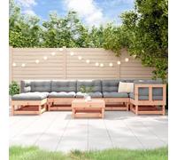 Qnhdfrt 8-TLG - Set da giardino in legno di Douglas massiccio, 61 x 61 x 62 cm, design a doghe modulari, per balcone, tavolo da pranzo e divano, resistente alle intemperie, per giardino, terrazza e
