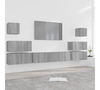 Qnhdfrt 8-TLG - Set di mobili per TV, colore: grigio, 60 x 30 x 30 cm e 30,5 x 30 x 30 x 30 cm