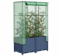 Qnhdfrt Aiuola rialzata con effetto rattan, 80 x 40 x 138 cm, per balcone, giardino, terrazza