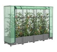 Qnhdfrt Aiuola rialzata con inserto effetto rattan, 160 x 40 x 123 cm, per giardino, balcone e terrazza