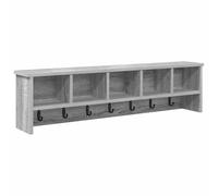 Qnhdfrt Appendiabiti da Parete con Ripiani Grigio Sonoma 100x16x26 cm | Attaccapanni salvaspazio per corridoio e ingresso con tre vani a giorno per riporre borse, chiavi e decorazioni.