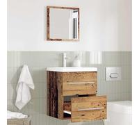 Qnhdfrt Armadietto da bagno, 41 x 38,5 x 48 cm, in legno dal design moderno con cassetto, salvaspazio, piccolo per bagno, WC degli ospiti