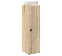 Qnhdfrt Armadietto da bagno con portarotolo in legno di rovere Sonoma, 20,5 x 22 x 72 cm, piccolo mobile da bagno in piedi con vano portaoggetti per bagno e WC