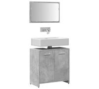 Qnhdfrt Armadietto da bagno con specchio, grigio cemento, materiale in legno, 60 x 33 x 60 cm, montaggio a parete, design moderno, ampio spazio per piccoli bagni