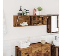 Qnhdfrt Armadietto da bagno effetto legno vecchio sottile e piccolo, 100 x 25 x 30 cm, in legno con molla a gas, robusto e versatile, per bagno, cucina, soggiorno, camera da letto