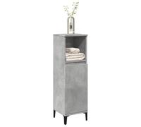 Qnhdfrt Armadietto da bagno grigio cemento, sottile, 30 x 30 x 100 cm, materiale in legno con piedini in metallo e montaggio flessibile per un uso ottimale dello spazio