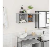 Qnhdfrt Armadietto da bagno grigio Sonoma 60 x 25 x 30 cm in legno con molla a gas per un'apertura delicata, versatile in bagno, cucina, soggiorno come pratico spazio