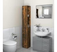 Qnhdfrt Armadietto da bagno sottile, 25 x 26,5 x 170 cm, in legno di legno, piccolo con molto spazio per bagno e WC