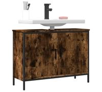 Qnhdfrt Armadietto da bagno sottile 80 x 30 x 60 cm in affumicatura in legno e acciaio verniciato a polvere con spazio per il bagno organizzazione