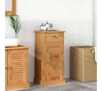 Qnhdfrt Armadietto da bagno sottile con cassetto, compatto, 37 x 34 x 80 cm, in legno massello, marrone mango, design tradizionale per piccoli bagni