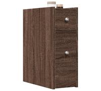Qnhdfrt Armadietto da bagno sottile con ruote, effetto rovere, in legno, compatto, con cassetti, per bagno, cucina, soggiorno