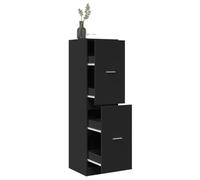 Qnhdfrt Armadietto da farmacia, nero con 4 cassetti, materiale in legno, 40 x 41 x 144,5 cm, organizer stabile per la casa