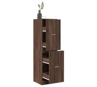 Qnhdfrt Armadietto per farmacia, colore marrone, effetto quercia, 40 x 41 x 144,5 cm, materiale in legno con 4 cassetti, robusto, durevole, per cucina, soggiorno, ufficio, giardino, come armadietto