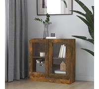 Qnhdfrt Armadietto per vetrine, in legno di legno, 82,5 x 30,5 x 80 cm, con 2 scomparti e ante in vetro, design elegante per il soggiorno
