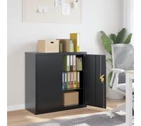 Qnhdfrt Armadietto portadocumenti antracite, 90 x 40 x 90 cm, in acciaio verniciato a polvere, con 2 ripiani e porta chiudibile a chiave, per ufficio, organizzazione e conservazione dei documenti