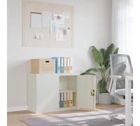 Qnhdfrt Armadietto portadocumenti grigio chiaro, 90 x 40 x 70 cm, in acciaio verniciato a polvere, con porta chiudibile e ripiano per ufficio, organizzazione e conservazione dei documenti