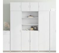 Qnhdfrt Armadio alto bianco 80 x 42,5 x 185 cm in legno con manici e ampio spazio per un uso versatile in soggiorno, camera da letto, corridoio, garage