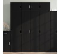 Qnhdfrt Armadio alto nero in legno 80 x 42,5 x 185 cm, design elegante con maniglie per soggiorno, corridoio, camera da letto, garage, elegante spazio di archiviazione
