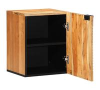Qnhdfrt Armadio da bagno in legno massiccio di acacia, design industriale, marrone, 38 x 33,5 x 48 cm, sottile, piccolo, da appendere, robusto, per bagno, cucina, corridoio