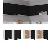 Qnhdfrt Armadio da cucina 2 pezzi Lione nero 50 x 31 x 60 cm in legno con due ripiani e porta per una pratica conservazione in cucina