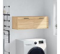 Qnhdfrt Armadio da parete in legno di rovere Sonoma, 100 x 36,5 x 35 cm, moderno scaffale da parete con robusto supporto da parete, salvaspazio, multiuso, per corridoio, soggiorno e ufficio