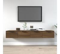 Qnhdfrt Armadio da parete marrone effetto rovere, set da 2 pezzi, 68 x 30 x 20 cm, pensile con cassetti, per soggiorno, cucina, bagno