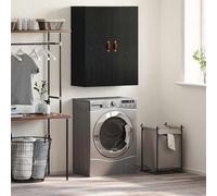 Qnhdfrt Armadio da parete nero 69,5 x 34 x 90 cm in legno moderno credenza con 2 ante e ripiani regolabili salvaspazio Living Room Cabinet armadio per corridoio camera da letto