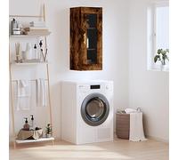 Qnhdfrt Armadio da parete per affumicatura, 34,5 x 34 x 90 cm, in legno con parte anteriore in vetro, durevole, design moderno, molto spazio per Living Room Bedroom, ufficio, cucina, corridoio