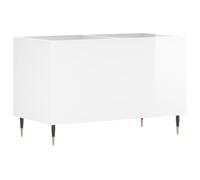 Qnhdfrt Armadio per dischi in bianco lucido, scaffale per dischi in ferro con gambe in ferro dal design industriale, mobile portaoggetti LP in legno, 74,5 x 38 x 48 cm