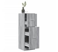 Qnhdfrt Armadio per farmacie Sonoma grigio in legno 40 x 41 x 118 cm - Armadietto compatto con 3 cassetti per cucina, soggiorno o ufficio come organizer versatile