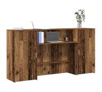 Qnhdfrt Banco di ricezione con bancone in legno vecchio, 200 x 50 x 103,5 cm, in legno dal design moderno, per uffici, lobby, cliniche e saloni di bellezza, robusto e versatile