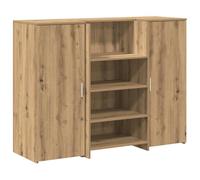 Qnhdfrt Banco Reception Rovere Artigianale 135x50x103,5cm Set da 3 Pezzi | Bancone per reception e cassa ideale per ufficio e salone di bellezza, con ampi vani e armadietti per documenti.