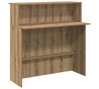 Qnhdfrt Banco Reception Truciolato Rovere Artigianale 100x50x103,5 cm | Bancone divisorio con ripiano interno ideale per ingressi di uffici, saloni estetici e studi professionali.