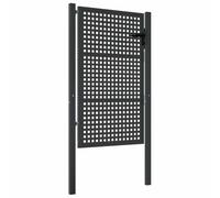 Qnhdfrt Cancello da Giardino in Acciaio Antracite con Serratura 105x175 cm | Ingresso sicuro per esterno: robusta struttura a rete metallica con maniglia regolabile per patio e terrazza.
