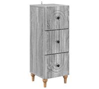 Qnhdfrt Cassettiera Grigio Sonoma, Mobile con 3 Cassetti 33x34,5x90 cm | Mobiletto salvaspazio in legno ingegnerizzato con gambe stabili, ideale per organizzare il soggiorno o lo studio.