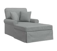 Qnhdfrt Chaise Longue con gonna e 2 cuscini, sdraio relax moderno in tessuto traspirante, sdraio imbottito per soggiorno e camera da letto, comodo chaise longue in grigio chiaro, 91 x 157 x 91 cm