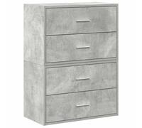 Qnhdfrt Comò con 2 cassetti, set da 2 pezzi, grigio cemento, 60 x 31 x 40 cm, in materiale di legno, design moderno, impilabile e sottile, per soggiorno, camera da letto, corridoio