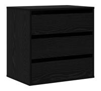 Qnhdfrt Comò nero, 60 x 41 x 58 cm, in legno dal design moderno, robusto cassettiera per camera da letto, corridoio e soggiorno