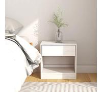 Qnhdfrt Comodino bianco piccolo sottile in legno massello di pino 40 x 31 x 40 cm con cassetto e vano fascino rustico spazio per camera da letto e soggiorno