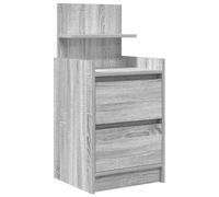 Qnhdfrt Comodino con 2 Cassetti Grigio Sonoma 38x34x80 cm | Mobiletto stretto in legno ingegnerizzato per camera da letto, ideale per organizzare la zona notte.